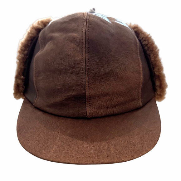 Vintage Seifter Trapper Hat Leather Shearling Brown Aviator Seifter Assoc Inc - Picture 4 of 14